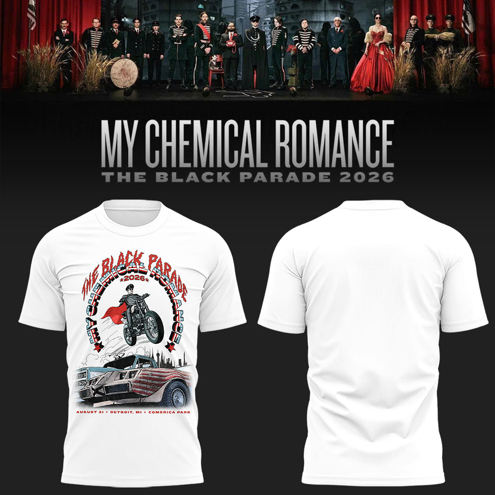 Limited Edition MCR Long Live The Black Parade Tour US 2026 At Detroit Tshirt