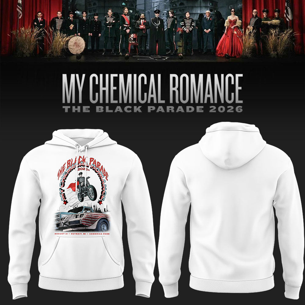 Limited Edition MCR Long Live The Black Parade Tour US 2026 At Detroit Hoodie