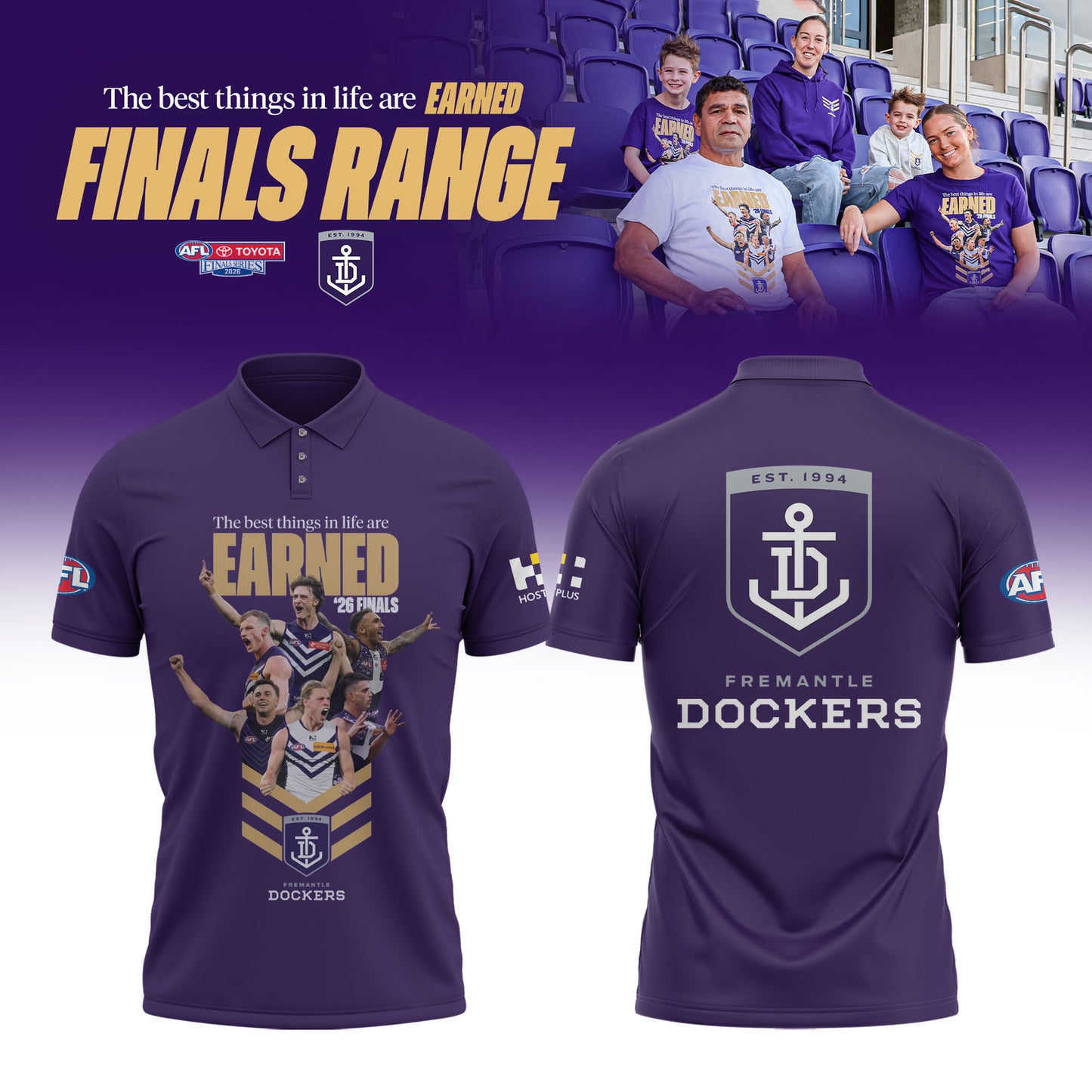 _Fremantle Dockers 2026 AFL EARNED Finals Range Limited Polo Shirt