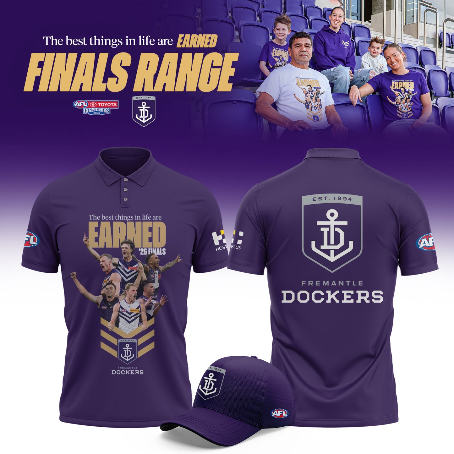 _Fremantle Dockers 2026 AFL EARNED Finals Range Limited Polo Shirt