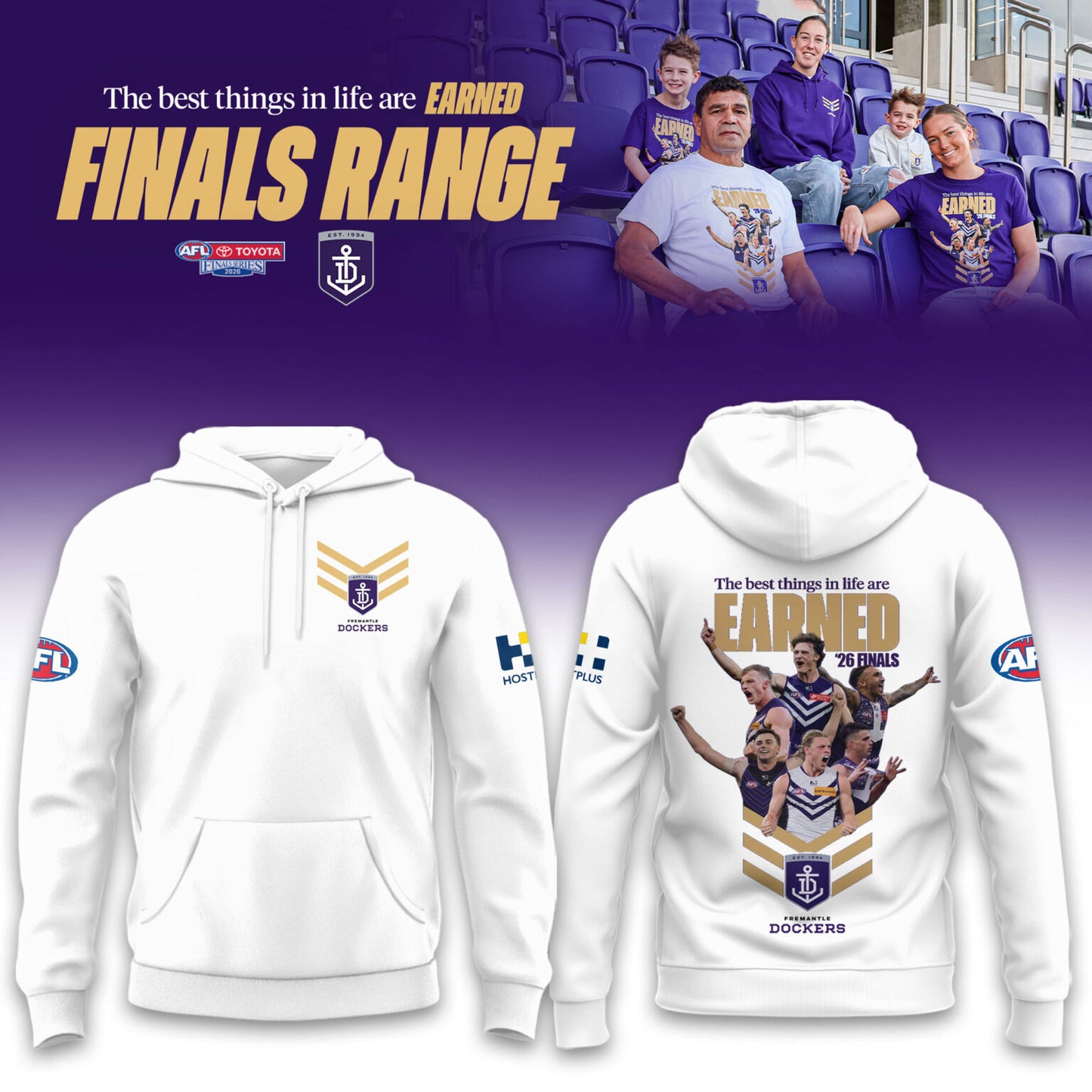 _Fremantle Dockers 2026 AFL EARNED Finals Range Limited White Hoodie v2