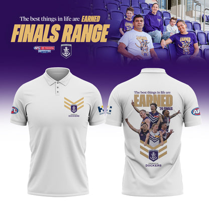_Fremantle Dockers 2026 AFL EARNED Finals Range Limited White Polo Shirt v2