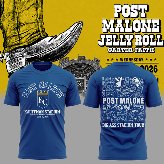 Post Malone x Kansas City Royals - Limited Edition Big Ass Stadium Tour At Kauffman Stadium Shirt 2