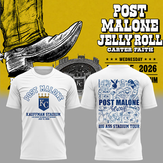 Post Malone x Kansas City Royals - Limited Edition Big Ass Stadium Tour At Kauffman Stadium Shirt 1
