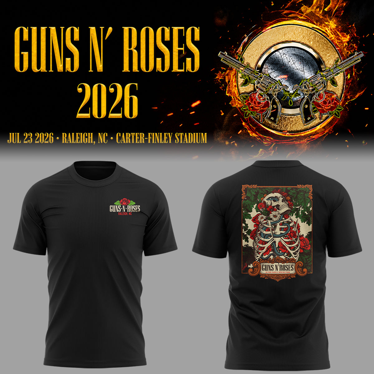 Limited Edition Guns N’ Roses Tour 2026 TShirt 1