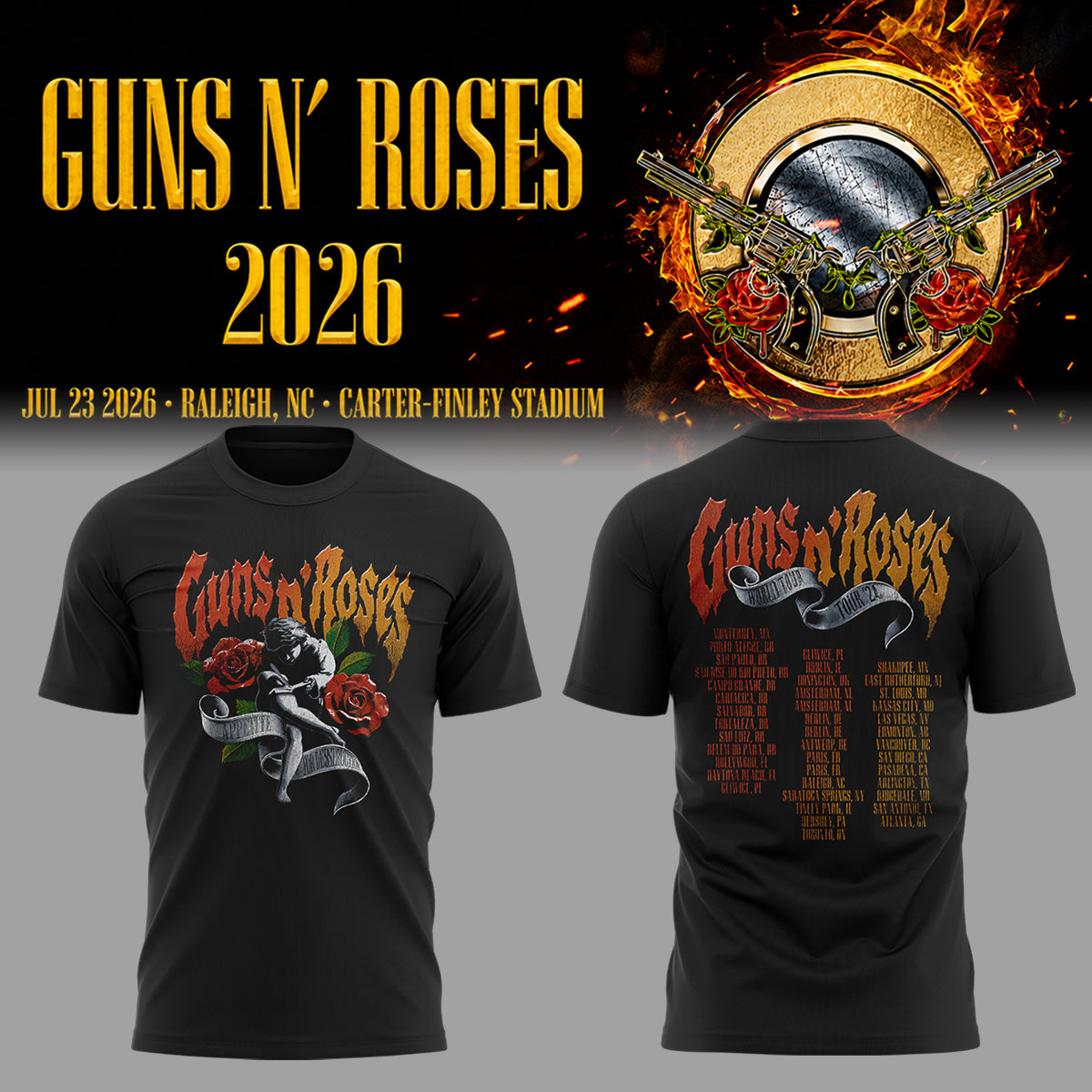 Limited Edition Guns N’ Roses Tour 2026 TShirt 11
