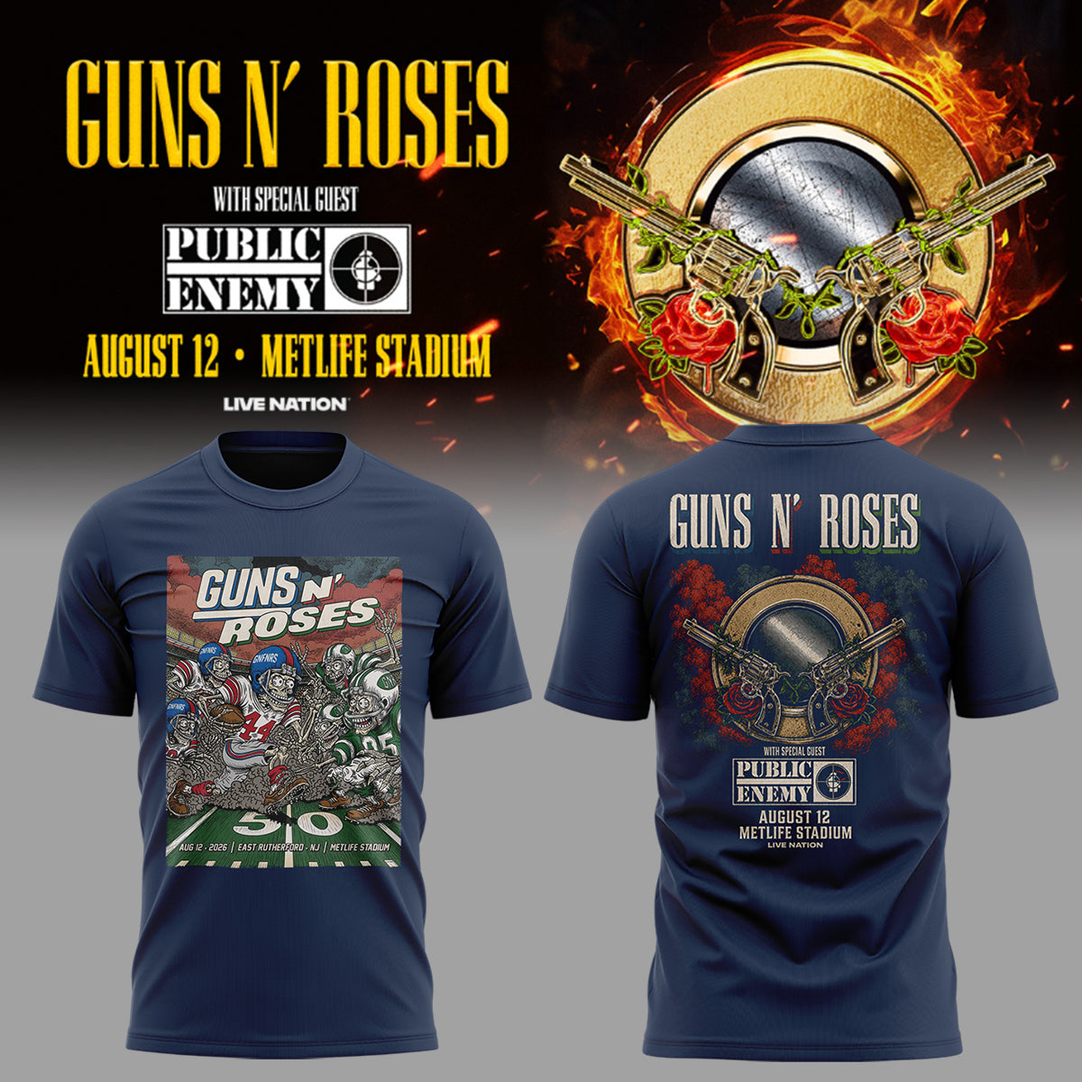 Limited Edition Guns N’ Roses Tour 2026 Tshirt