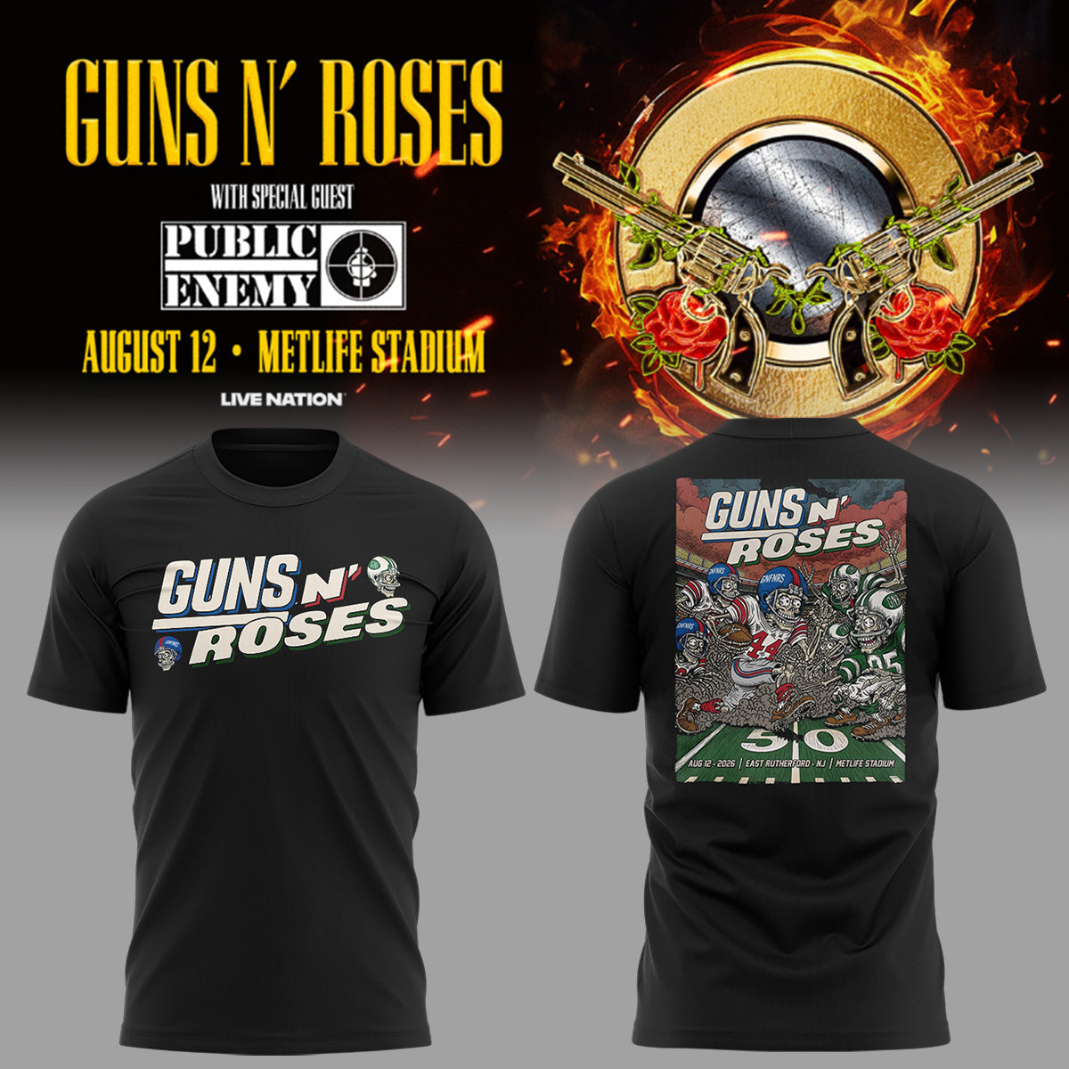 Limited Edition Guns N’ Roses Tour 2026 Tshirt