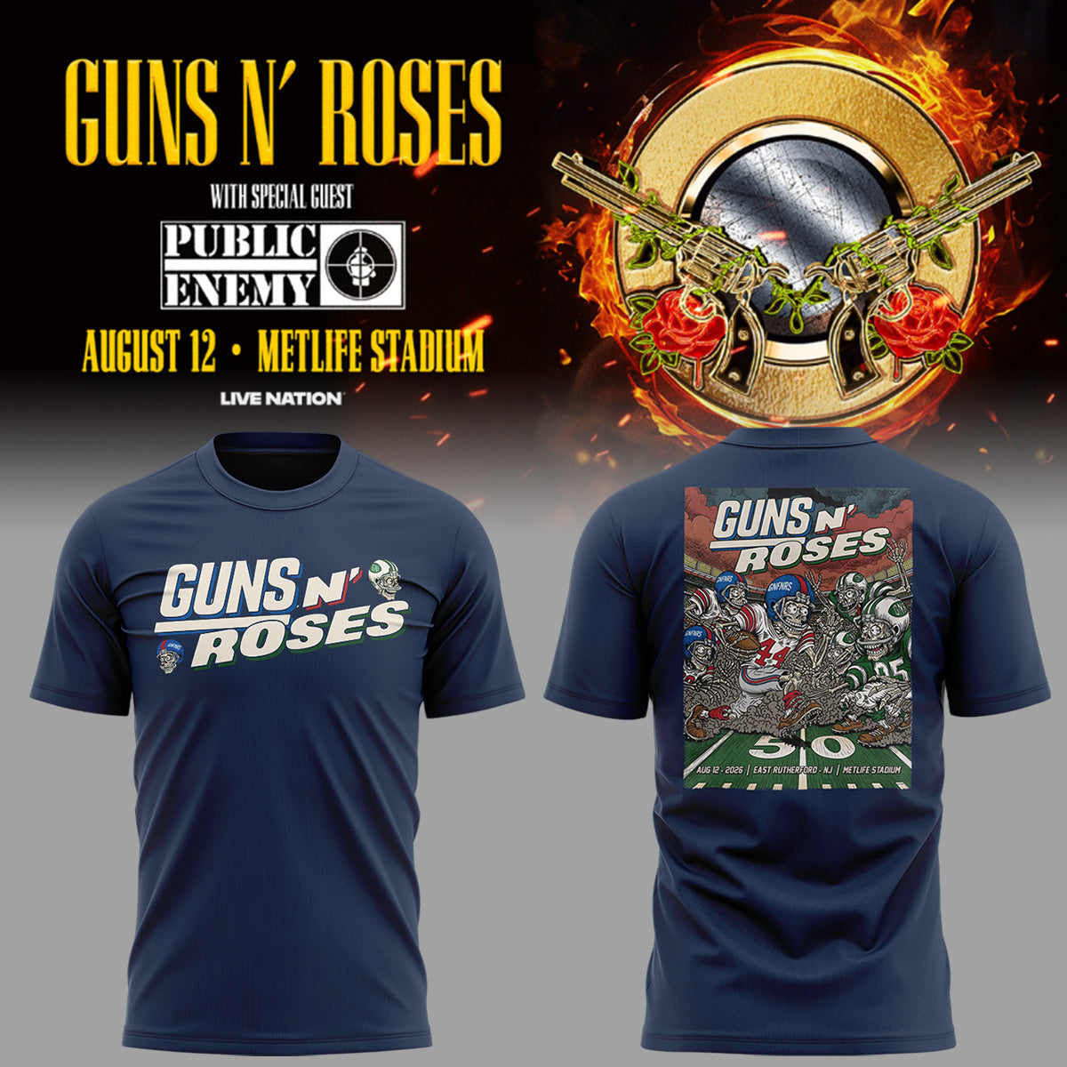 Limited Edition Guns N’ Roses Tour 2026 Tshirt