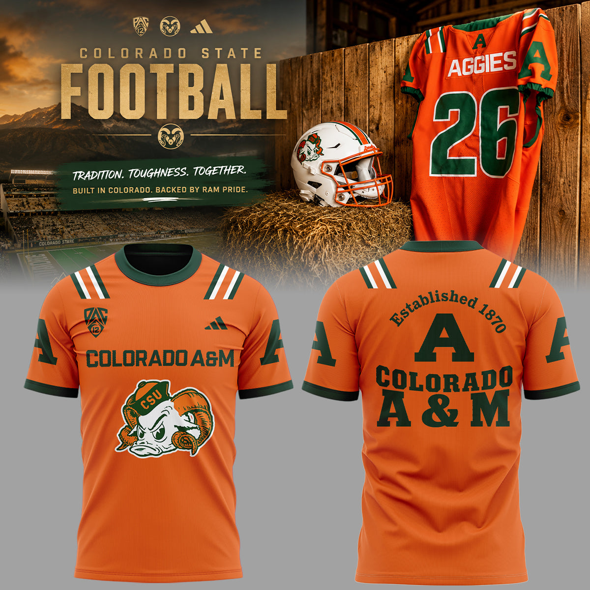 Limited Edition Colorado State Football Ag Day Threads Tshirt
