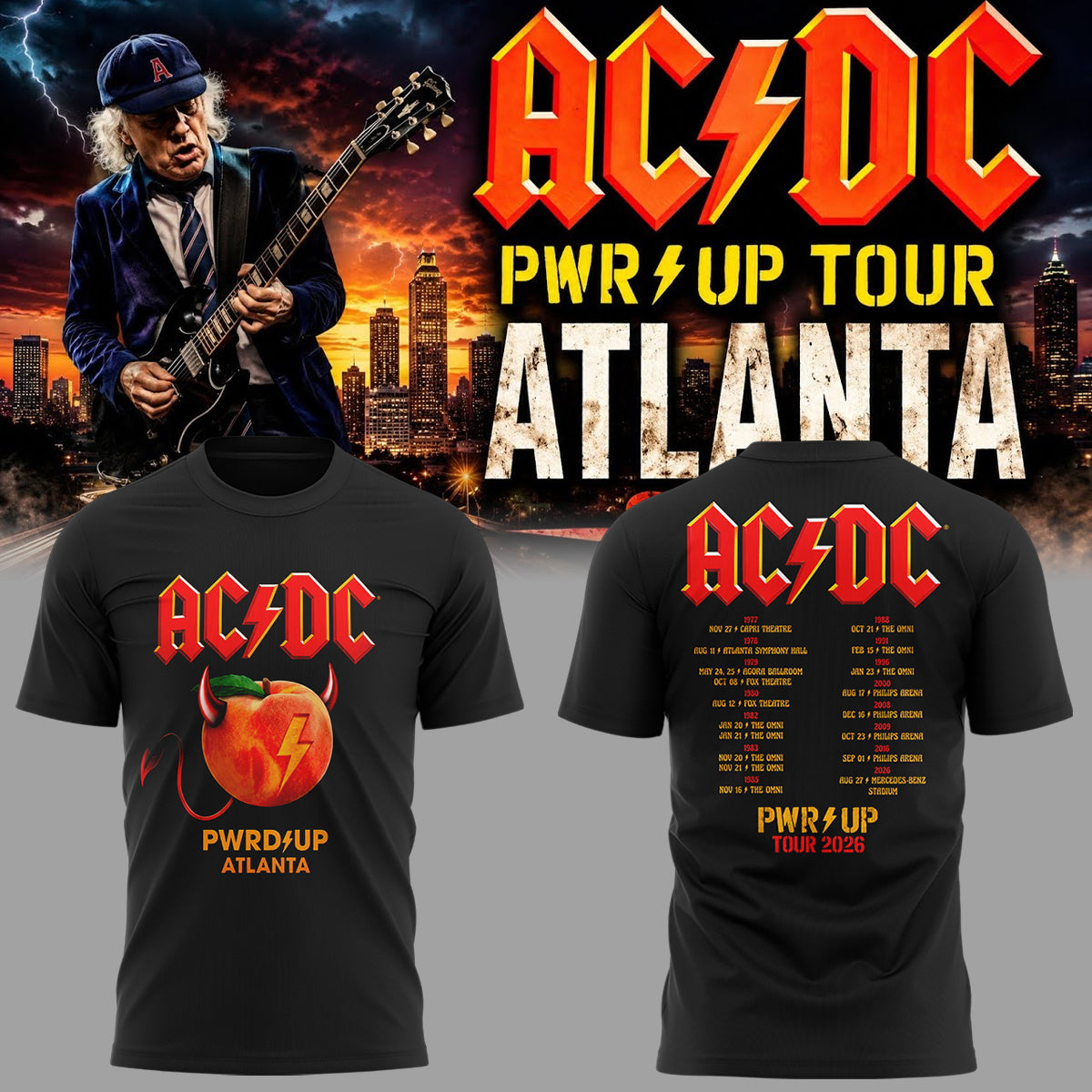 Limited Edition AC/DC Power Up Tour 2026 tshirt