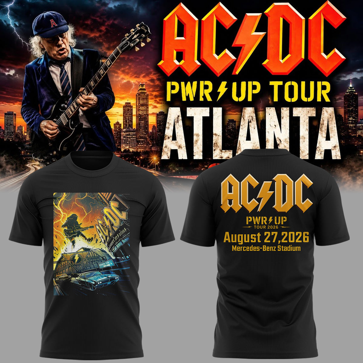 Limited Edition AC/DC Power Up Tour 2026 tshirt