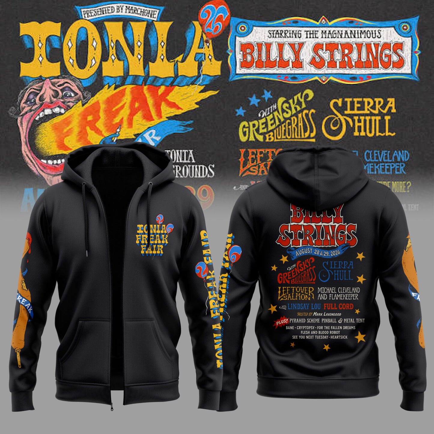 Limited Edition Billy Strings Tour 2026 Hoodie zip