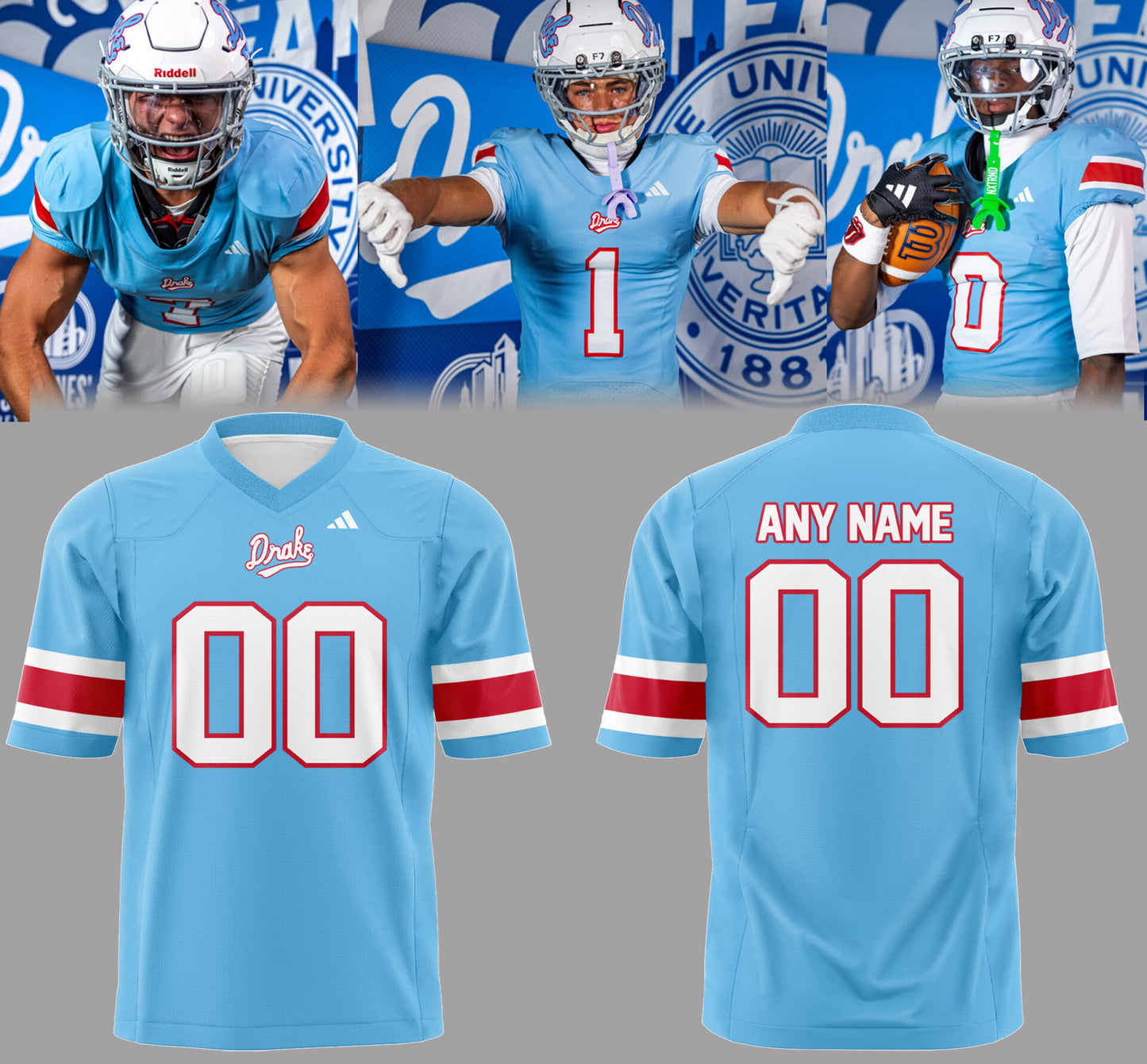 Limited Edition Powder Blue Throwback Custom Football Jersey
