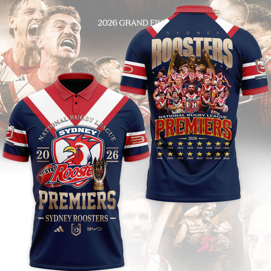 Limited Edition Sydney Roosters 2026 NRL Premiers Polo