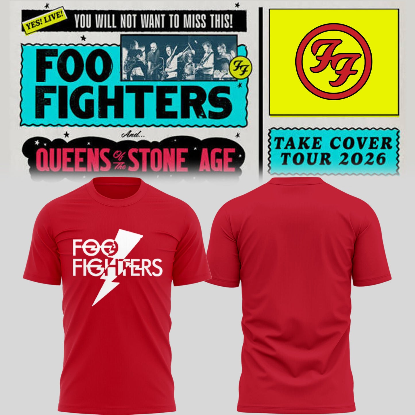 FF 🎸🎤 “Take Cover Tour 2026” TShirt