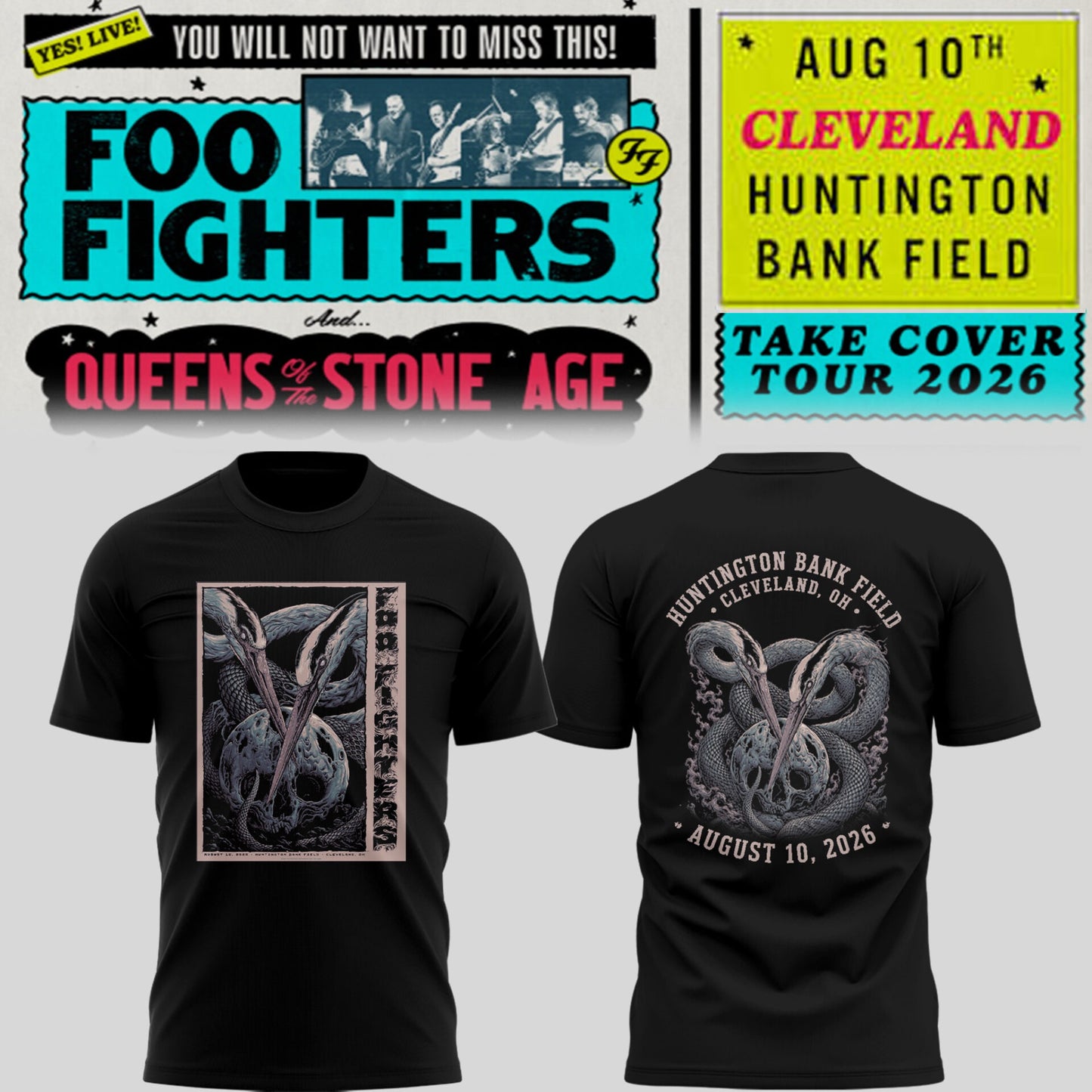 FF 🎸🎤 “Take Cover Tour 2026” in Cleveland,OH TShirt (Copy)