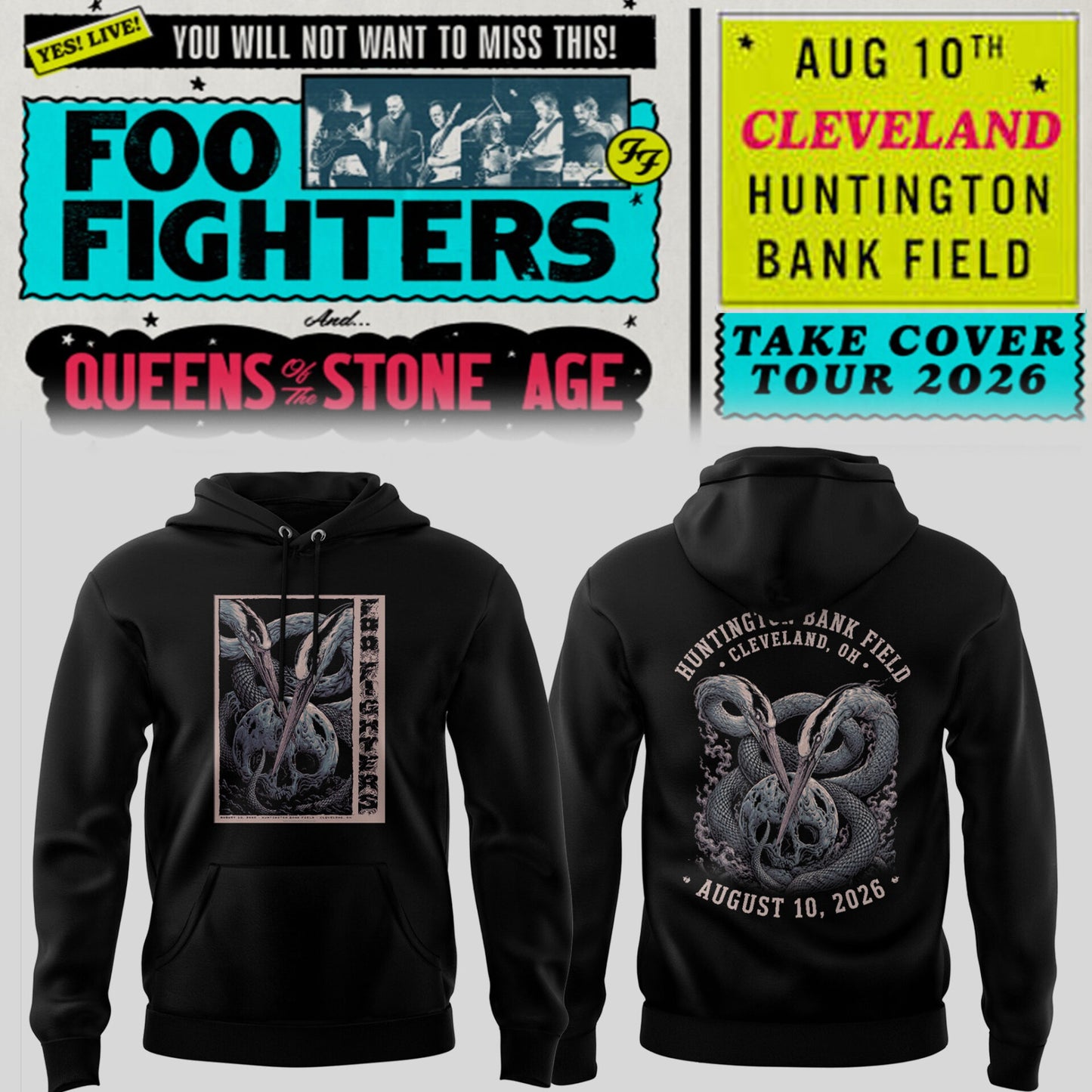 FF 🎸🎤 “Take Cover Tour 2026” in Cleveland,OH Hoodie