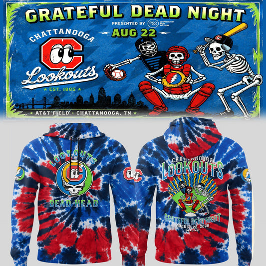 Limited Edition Chattanooga Lookouts - Grateful Dead Night 🎸🌹 Hoodie 2
