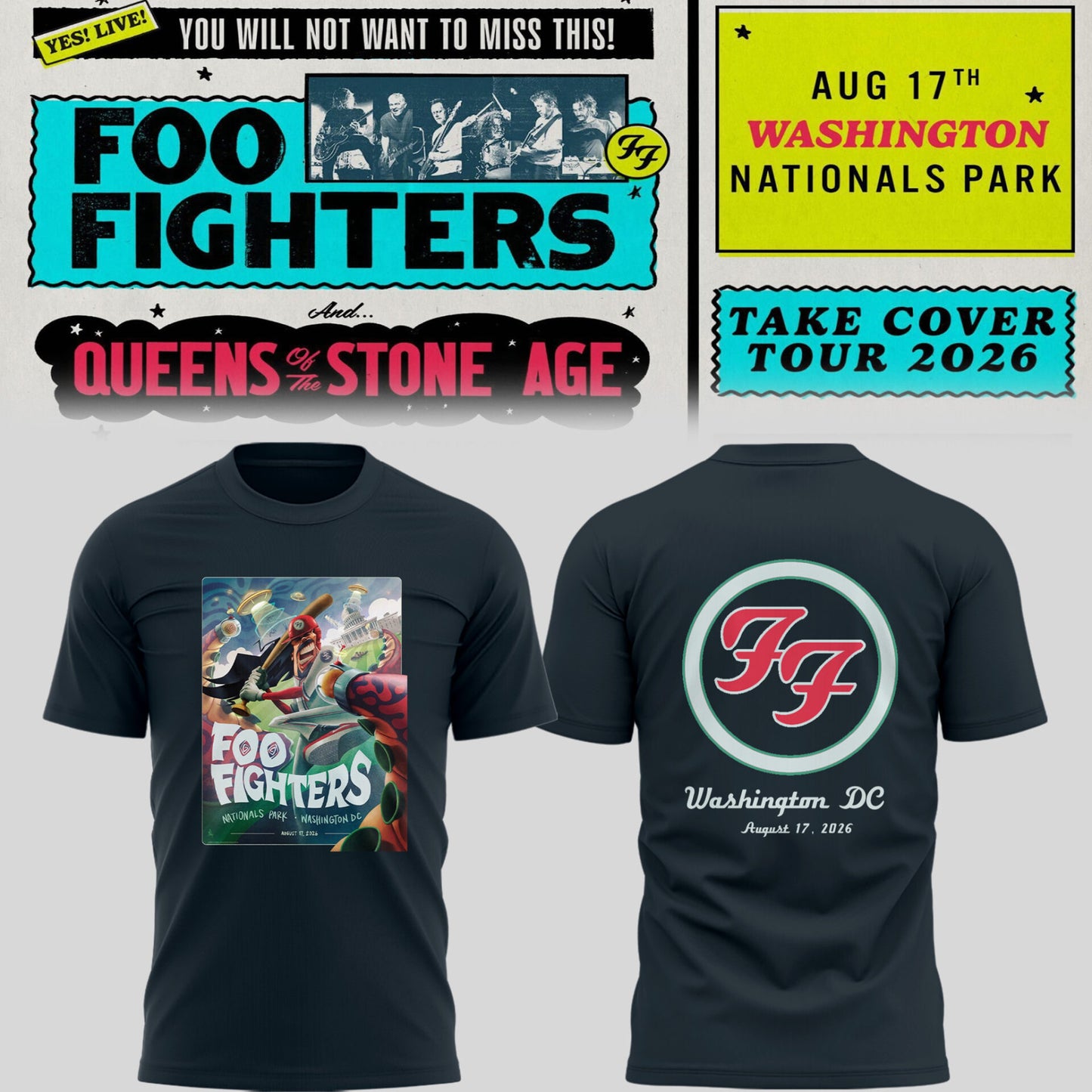 FF 🎸🎤 “Take Cover Tour 2026” in Washington D.C TShirt