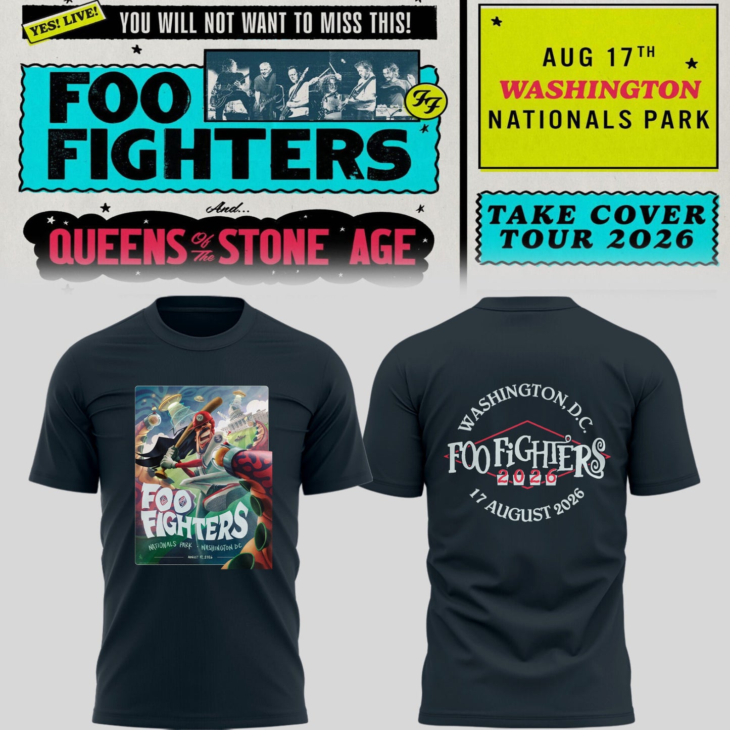 FF 🎸🎤 “Take Cover Tour 2026” in Washington D.C TShirt
