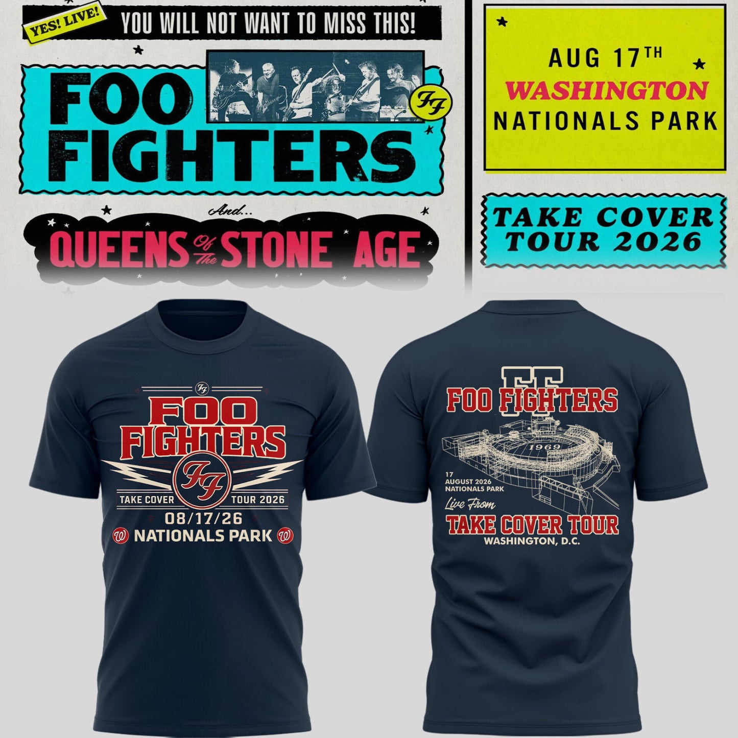 FF 🎸🎤 “Take Cover Tour 2026” in Washington D.C TShirt