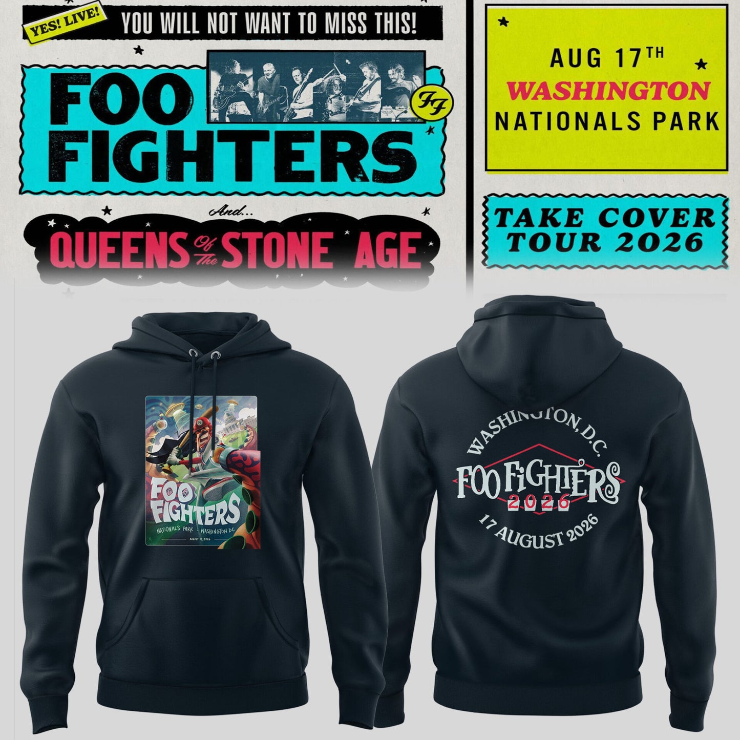 FF 🎸🎤 “Take Cover Tour 2026” in Washington D.C Hoodie