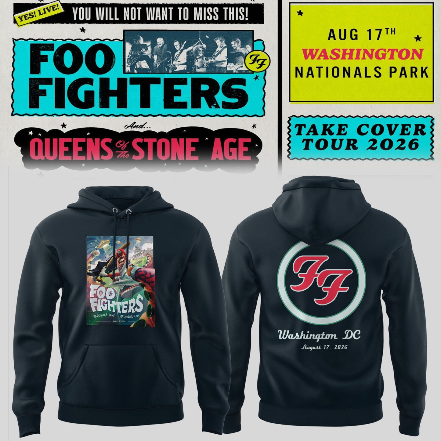 FF 🎸🎤 “Take Cover Tour 2026” in Washington D.C Hoodie