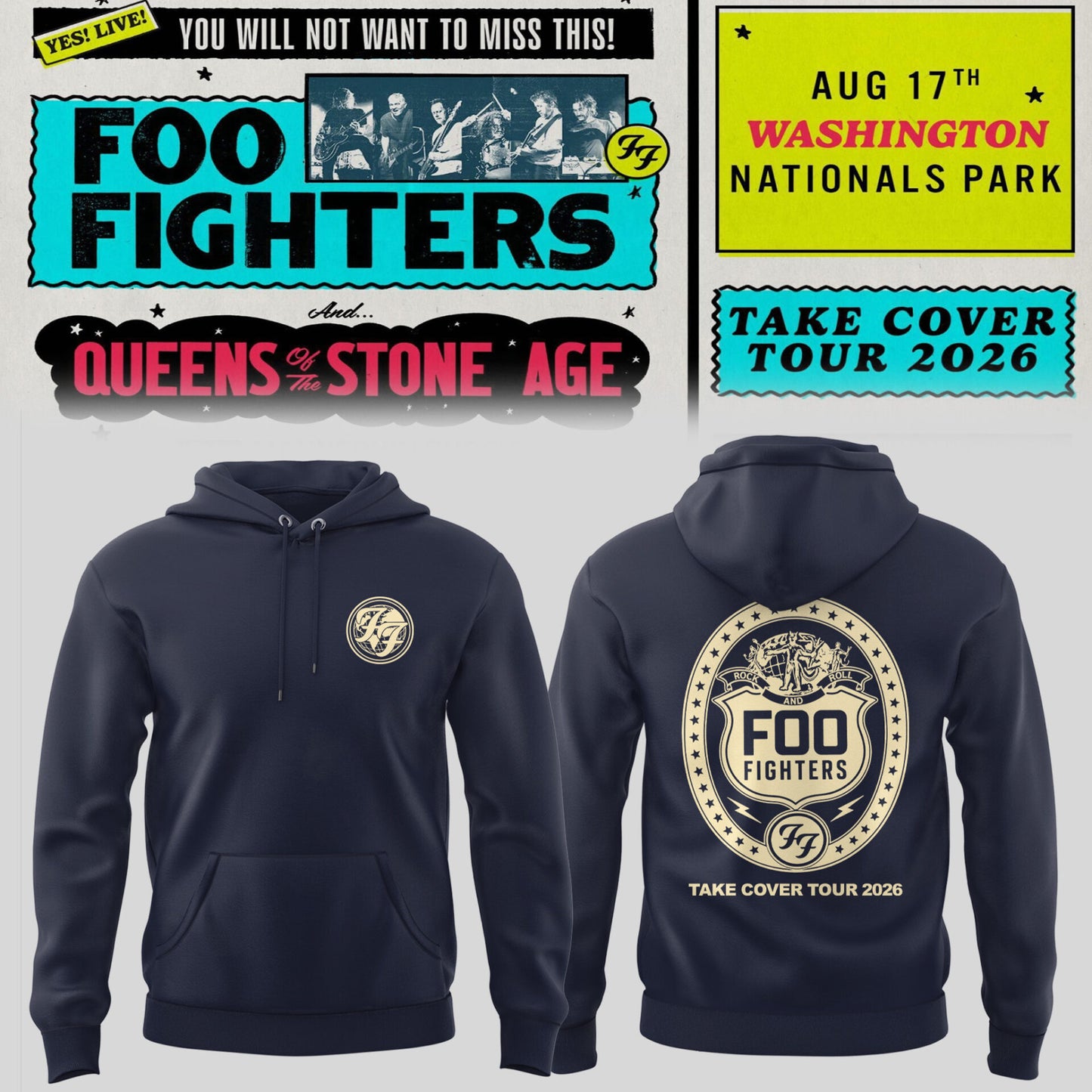 FF 🎸🎤 “Take Cover Tour 2026” in Washington D.C Hoodie