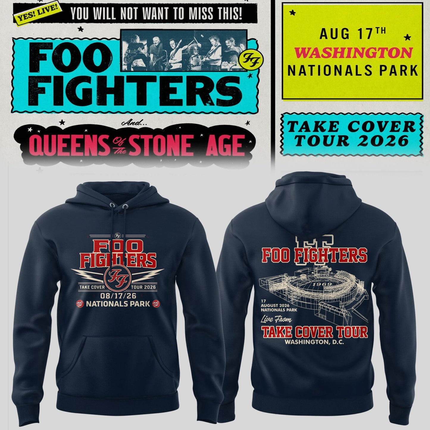 FF 🎸🎤 “Take Cover Tour 2026” in Washington D.C Hoodie