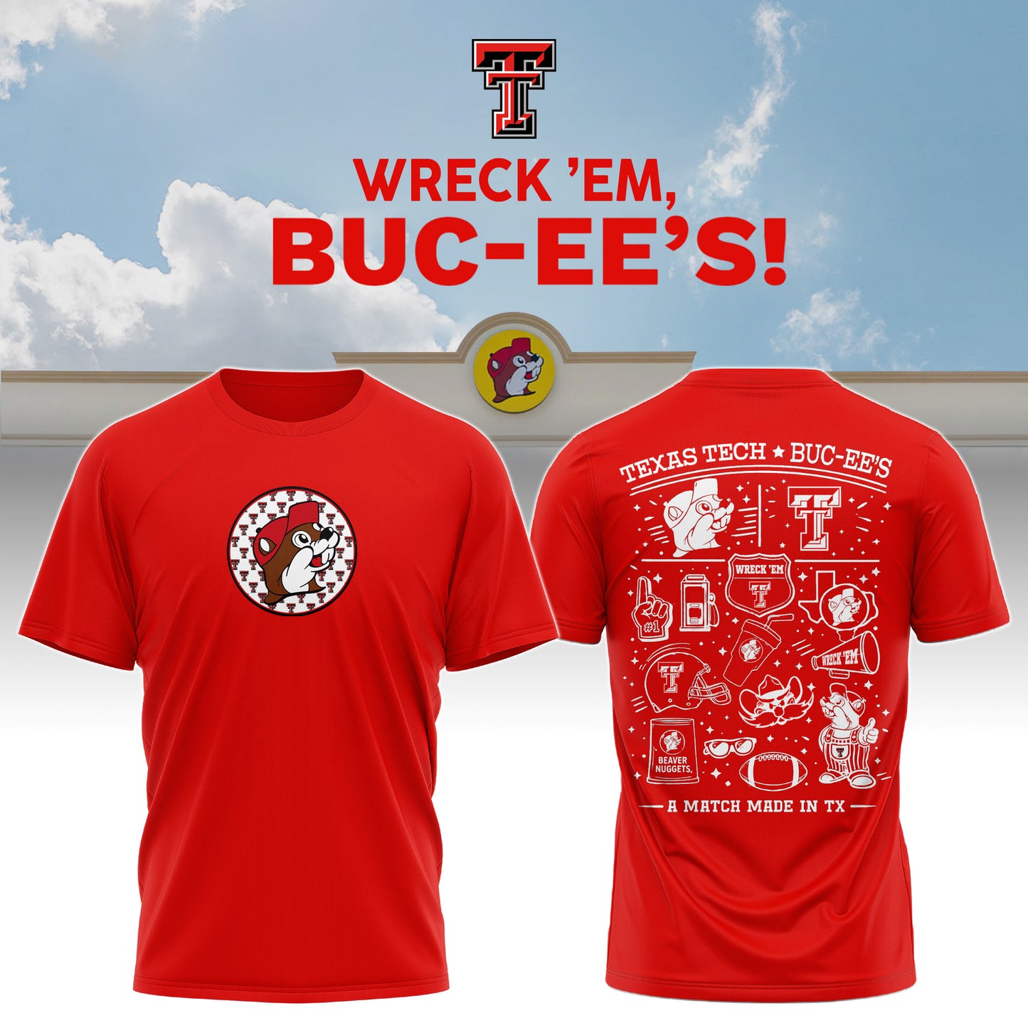 Texas Tech x Buc-ee’s Wreck ’Em T-Shirt