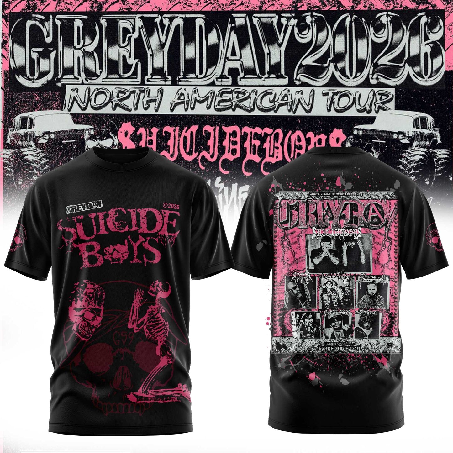 $uicideboy$ Greyday 2026 – North American Tour T-shirt