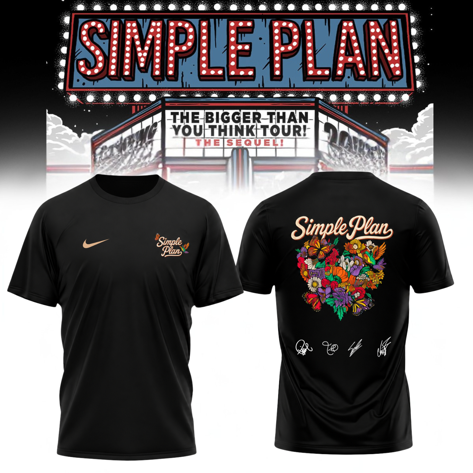 Simple Plan " The Bigger Than You Think! Tour " Signature Limited Edition - Tshirt