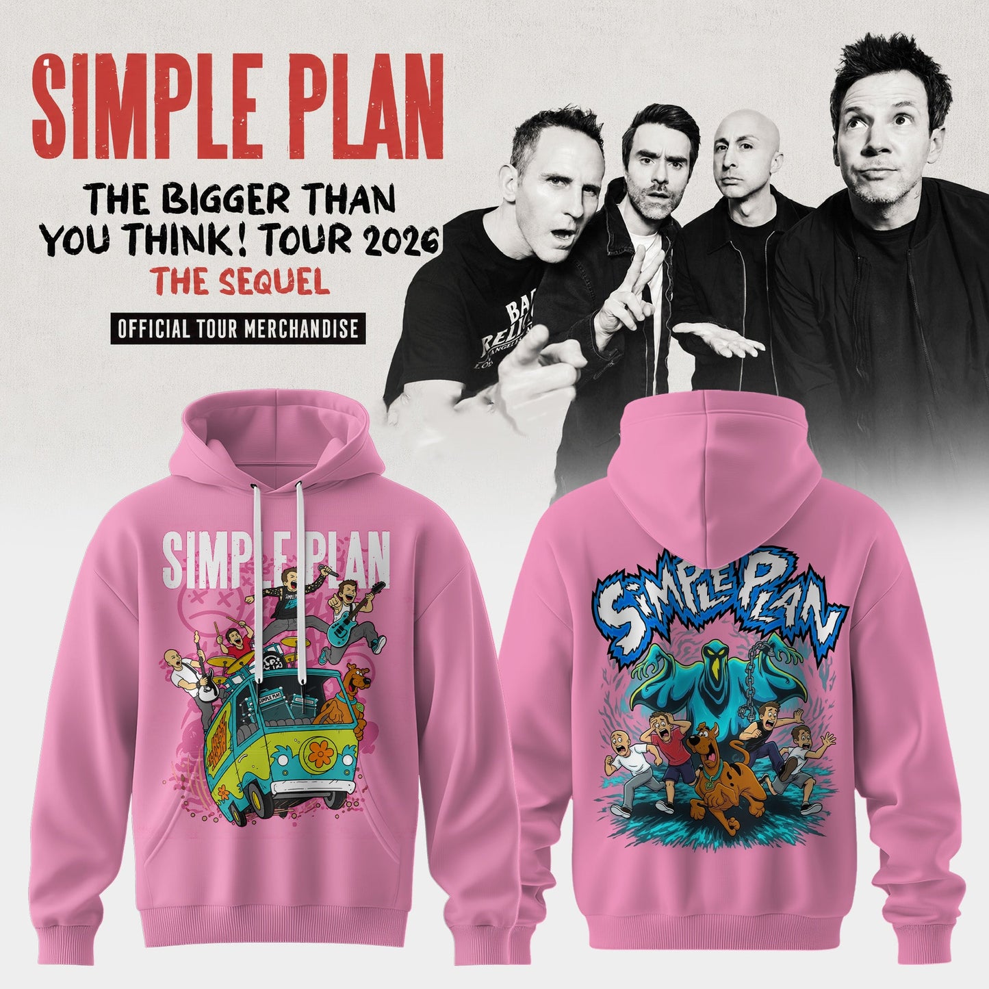 The Bigger Than You Think Tour 2026 Heavyweight 3D Graphic Hoodie – Pink Concert Edition