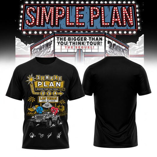 Simple Plan " The Bigger Than You Think! Tour " Signature Limited Edition - Tshirt