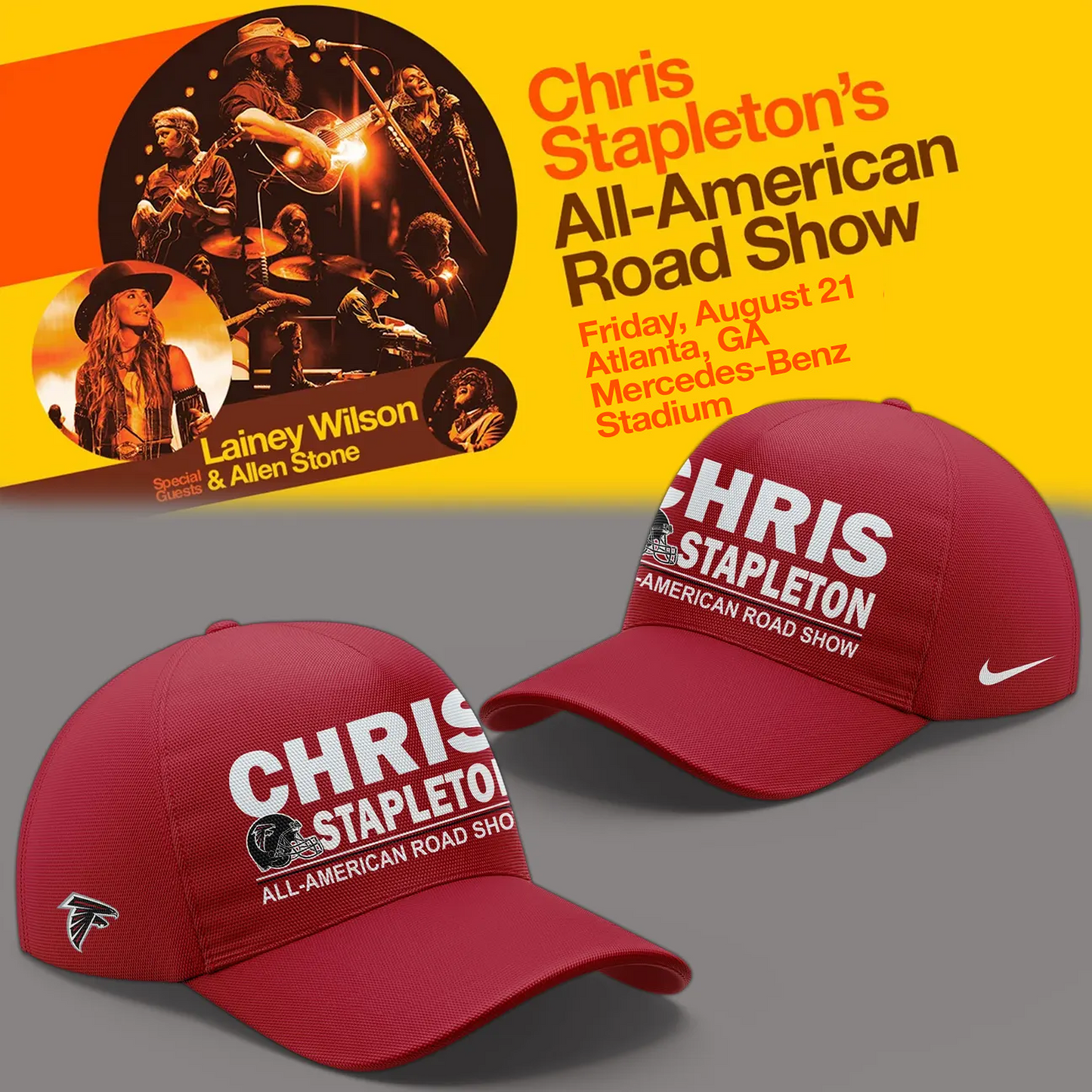 03. New Shirt Chris Stapleton x Atlanta Falcons - All American Road Show 2026 T-Shirt