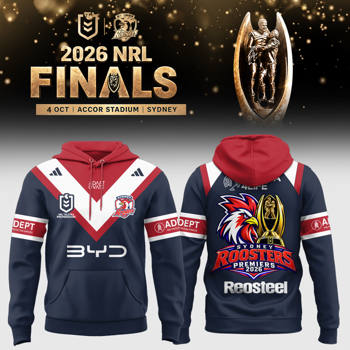 Sydney Roosters 🏆 NRL Premiers 2026 Hoodie