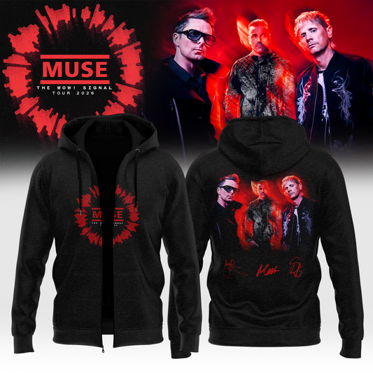 Muse The Wow! Signal Tour 2026 Limited Edition Signature – Zip Hoodie