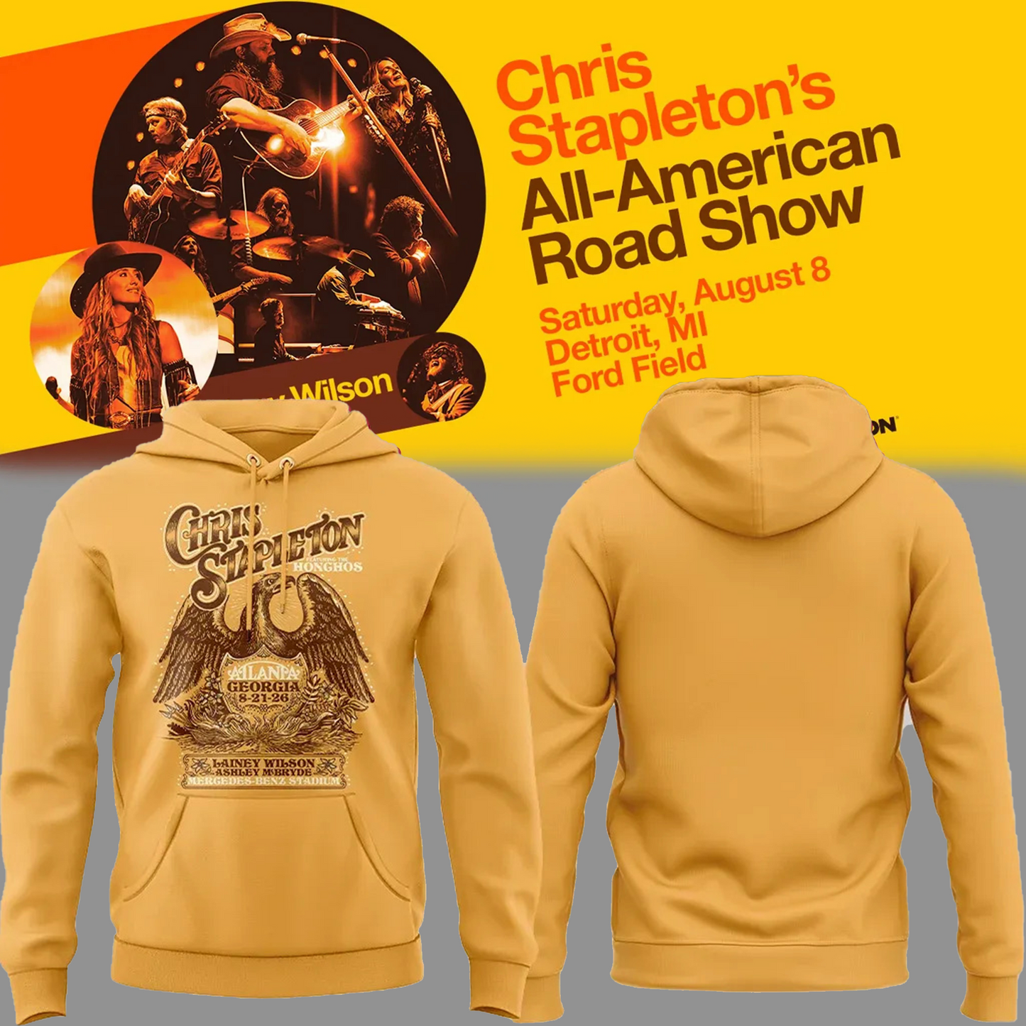 03.38. Hoodie Chris Stapleton at Atlanta, GA - All American Road Show 2026 Hoodie