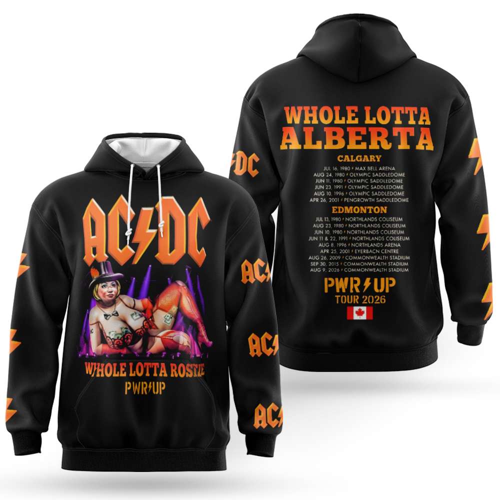 AC/DC Power Up Tour 2026 - Edmonton, AL Canada  3D Unisex Hoodie