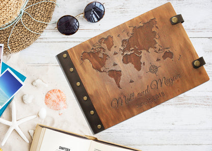 Personalized Wooden Photo Album: Wedding, Travel Adventure Album
