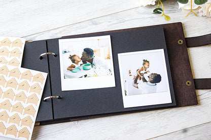 Personalized Baby Photo Album, Custom Baby Journal, Shower Newborn Gift, Wooden Photo Book, Scrapbook for Boy Girl Memory Book Guest Book