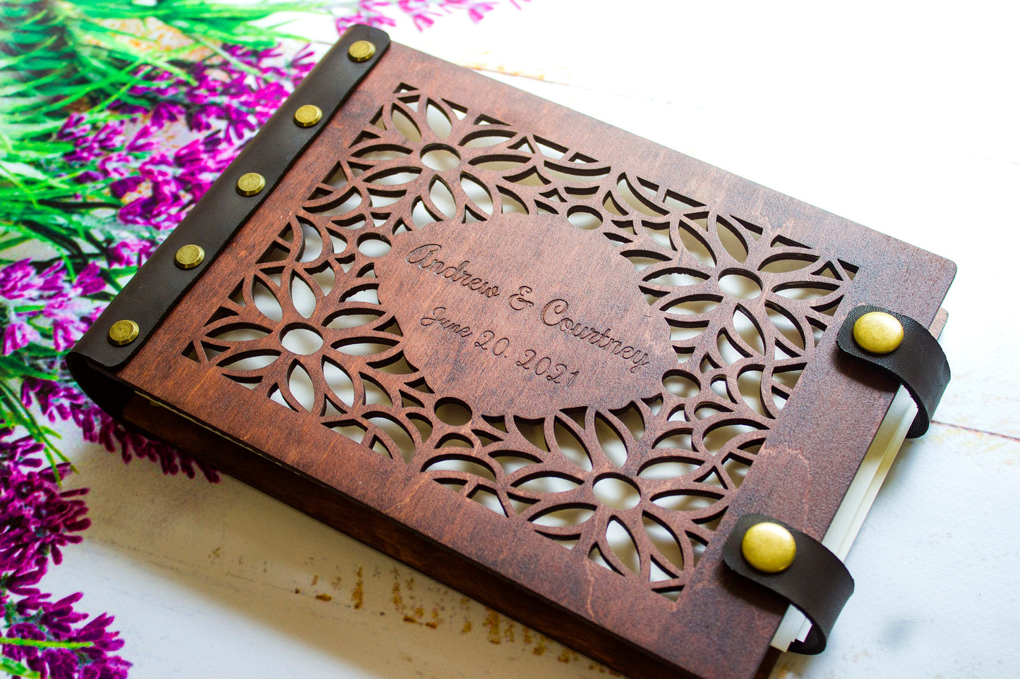 Personalized Wedding Guest Book – Custom Wooden Rustic Keepsake, Unique Gift for Couple, GuestBook Alternative