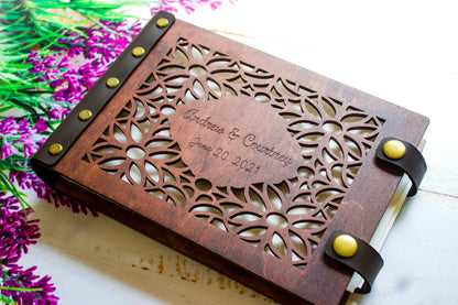 Personalized Wedding Guest Book – Custom Wooden Rustic Keepsake, Unique Gift for Couple, GuestBook Alternative
