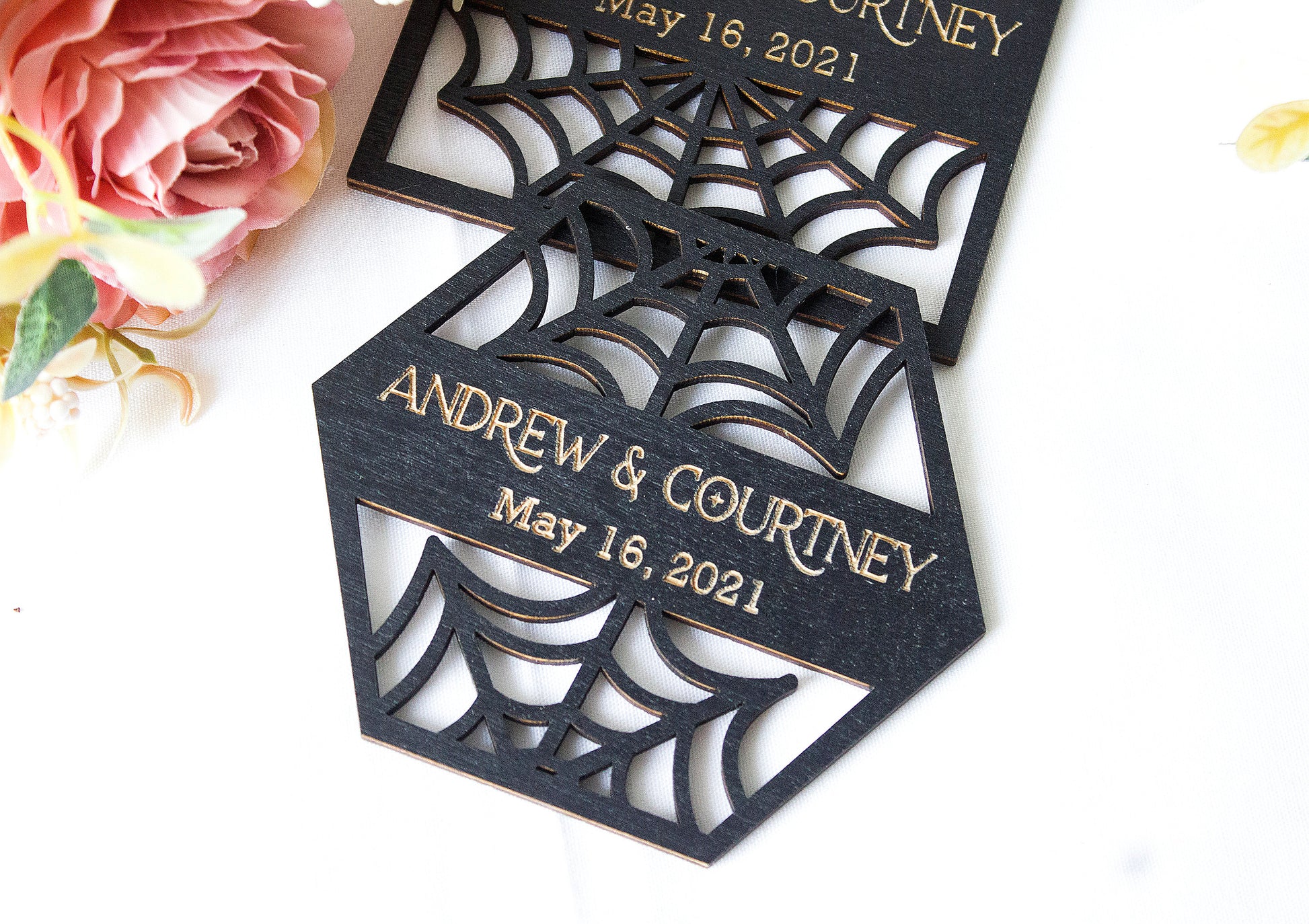 Gothic Wedding Favors Coaster, Halloween Coaster Favors for Guests in Bulk, Gothic Wedding Decor, Guests Gift