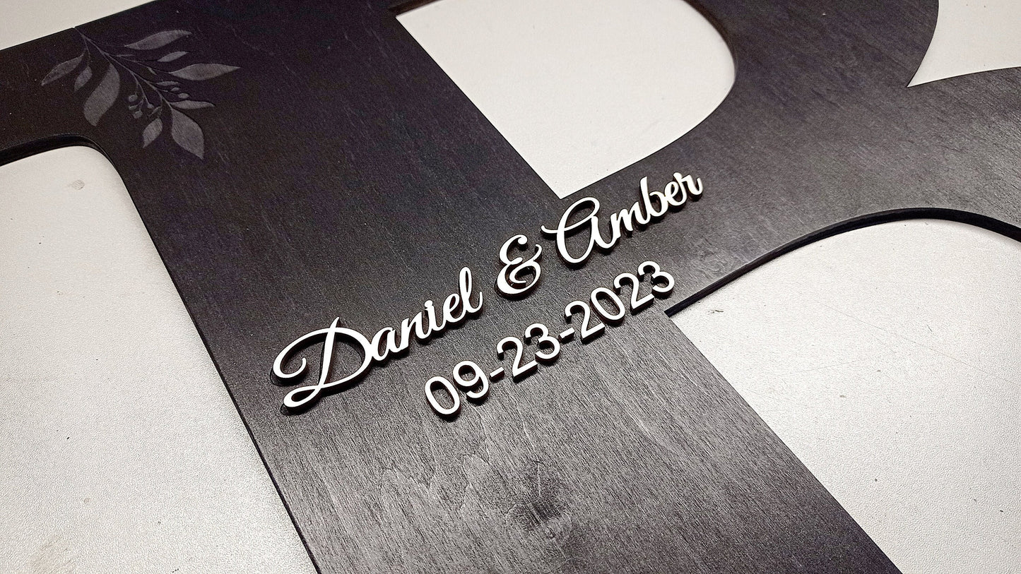 Wedding Letter Guest Book Alternative: 3D Wooden Rustic Decor Sign