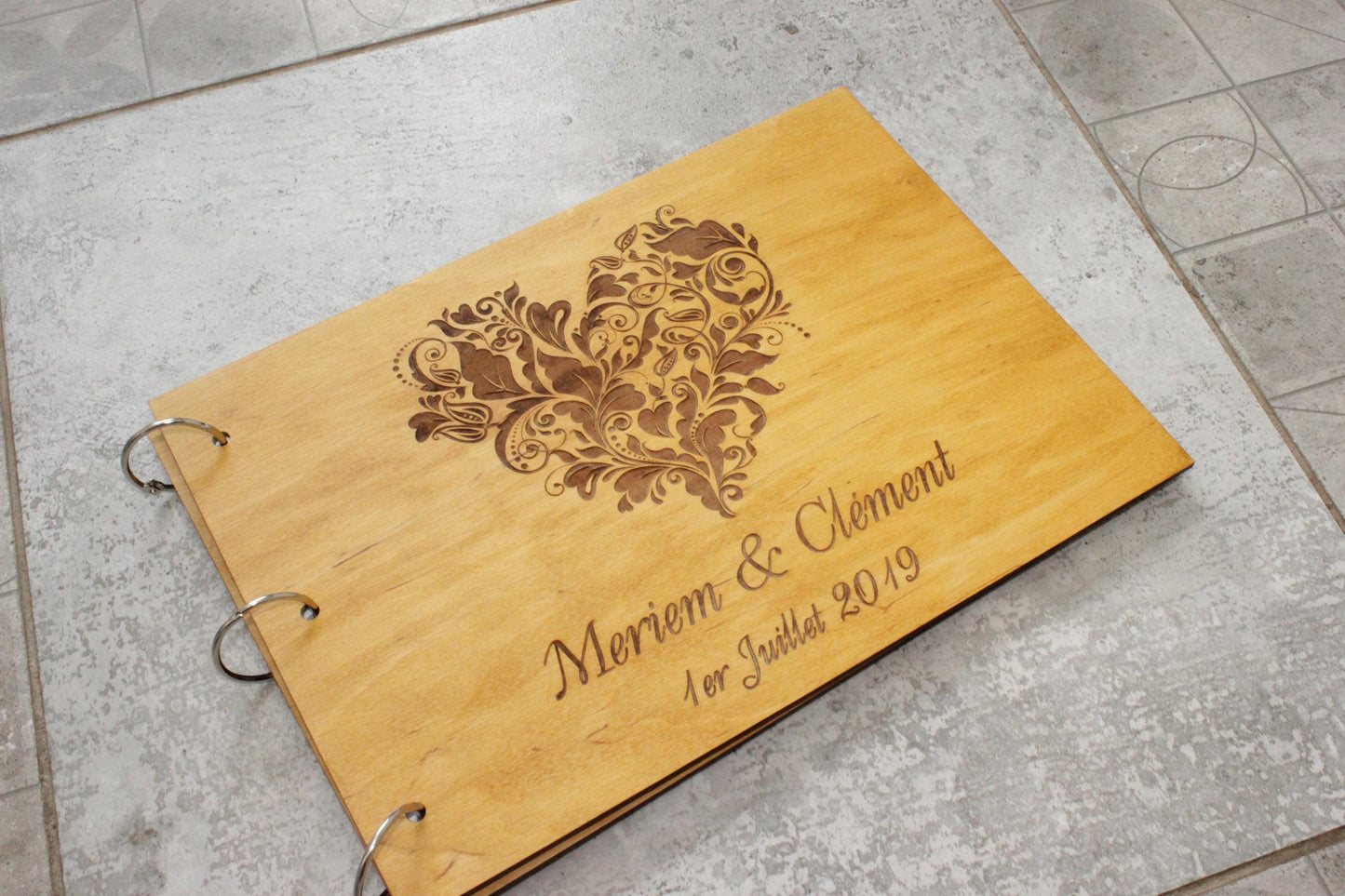 Personalized Wooden Wedding Guest Book: Custom Anniversary Keepsake