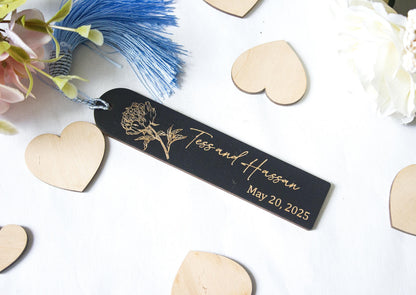 Bookmark Favors, Personalized Wedding Favor Gift, Wooden Place Cards, Custom Wedding Bookmarks in Bulk, Gift for Guest