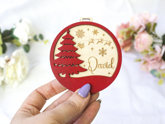 Christmas Wood Decor, Personalized Tree Ornament, Christmas Gift Tags Baubles