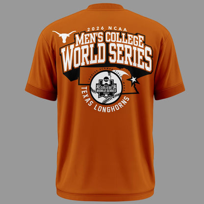 2.Texas Longhorns 2026 NCAA Baseball Men's College World Series Omahorns Organe T-Shirt